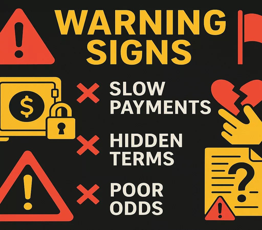 Warning signs and red flags to avoid when choosing online sportsbooks
