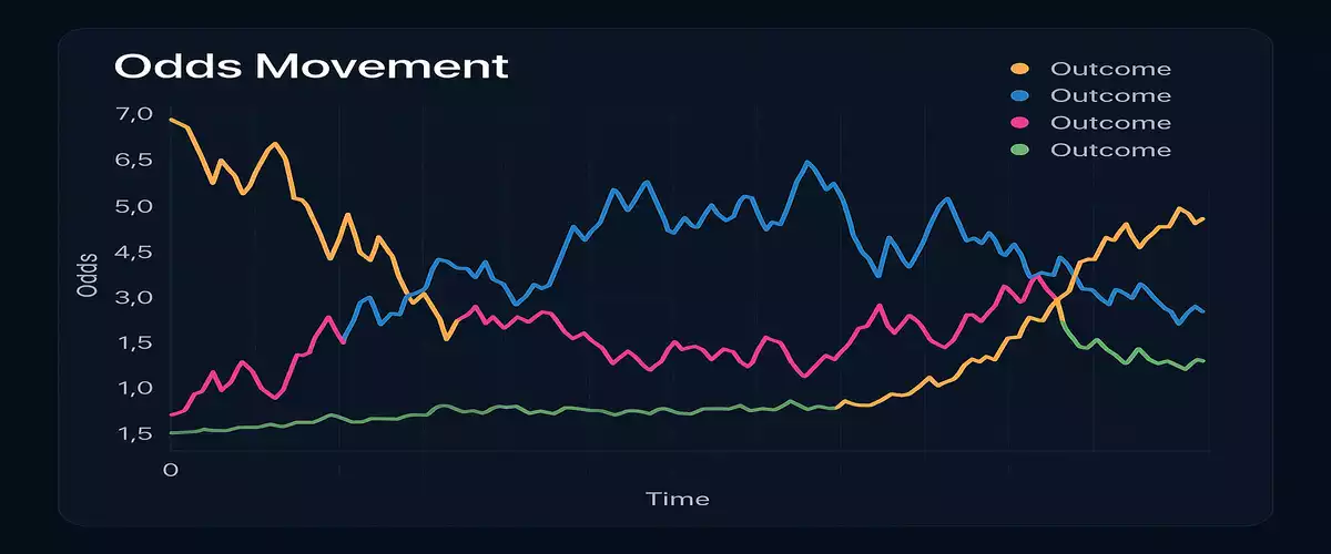 Dynamic line chart showing real-time odds movement during live sports betting